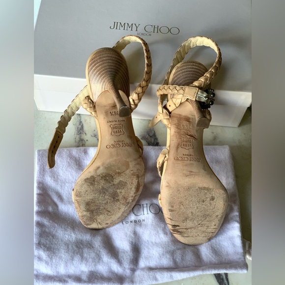 Jimmy Choo Tan Ankle Strap Heels - Picture 4 of 5